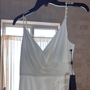 White Sleeveless Spaghetti Strap Slip Dress